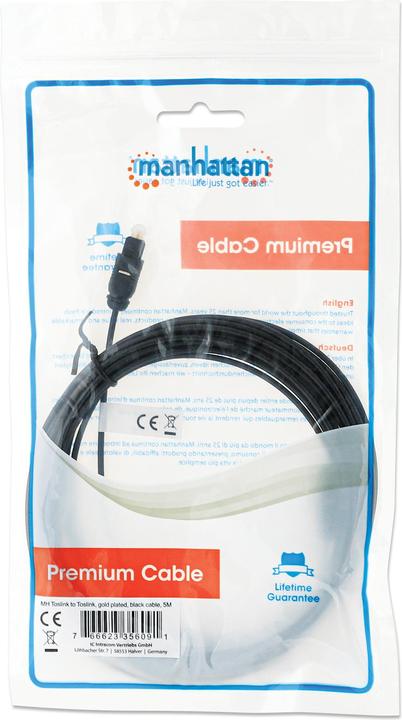 Produktbild Manhattan Audiokabel Toslink Stecker/Stecker (5 m, Toslink Kabel)