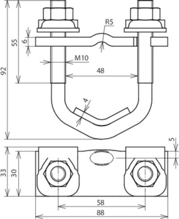 Produktbild Dehn 308046 Armierungsklemme St/blank f. D 16-48mm f. Rd 10m