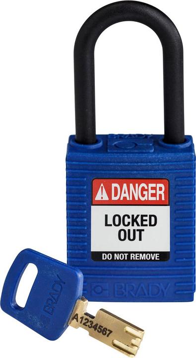 Actual product image Brady SafeKey nylon lockout padlocks