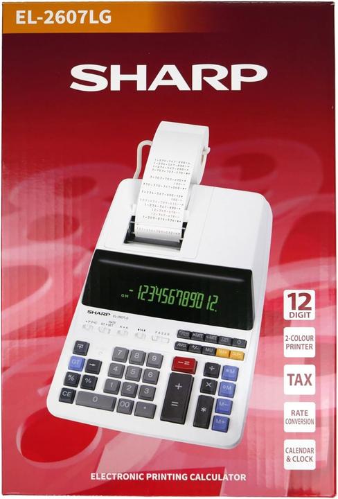 Actual product image Sharp Printing desk calculator EL-2607 LG (Batteries, Electrical connection)