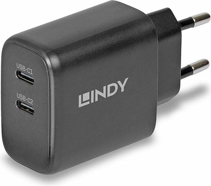Lindy 65W USB 2 x Type C GaN Charger mit EU-Stecker (73438) (65 W, 2 Ports)