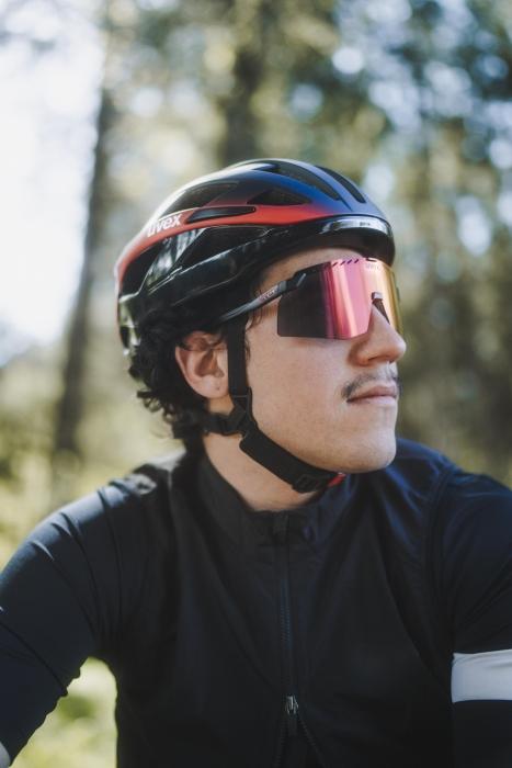 Actual product image Uvex pace stage (black matt (red)*, Mirror Red)