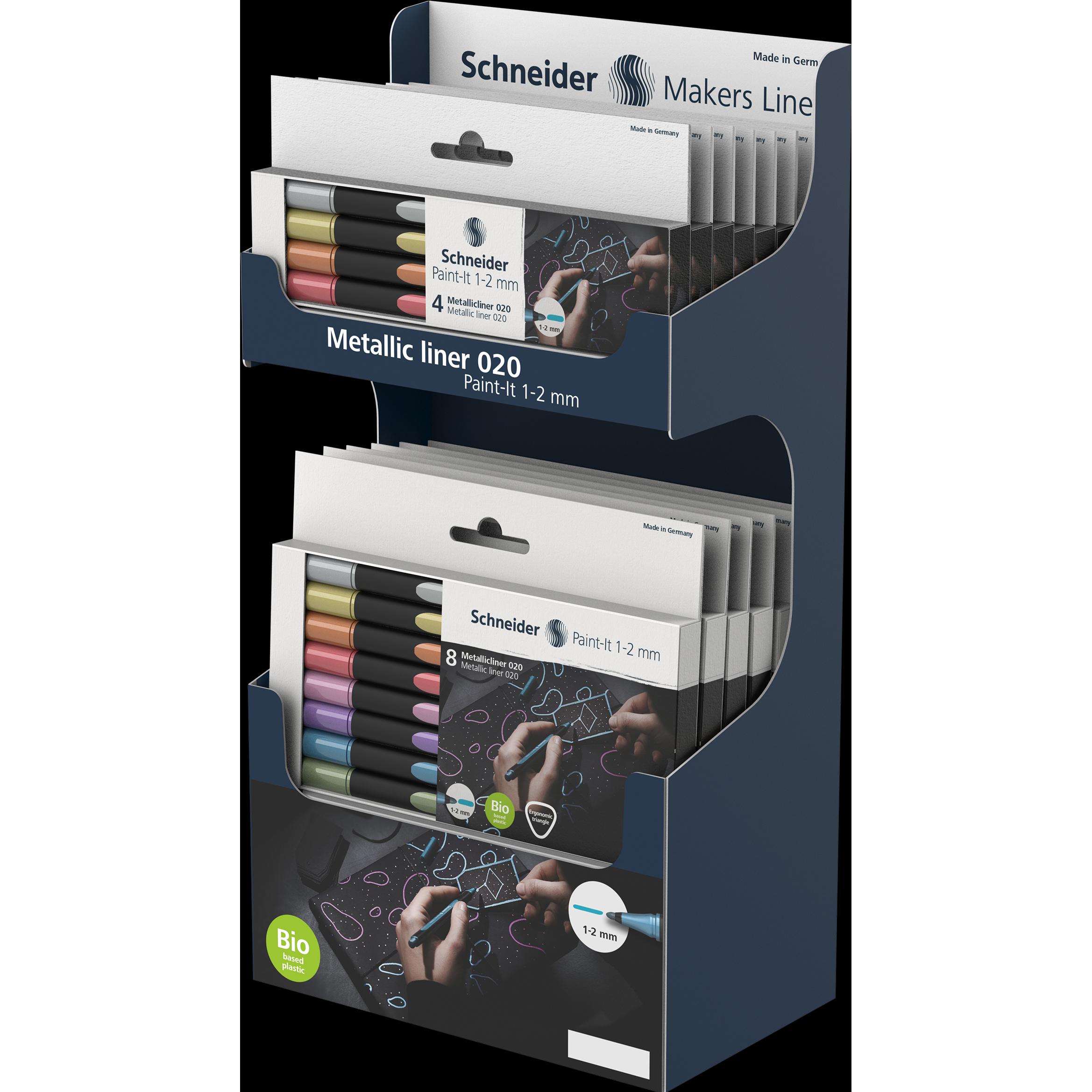 Schneider, Marker, Metallmarker 1-2 mm sortiert (tiefblau-weiss, 2 mm, 8 x)