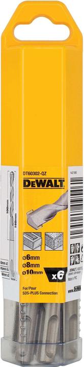Actual product image DeWalt SDSPlus drill bit set 6 pcs. (10 mm, 6 mm, 8 mm)