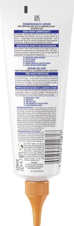 Produktbild Garnier Ambre Solaire Sensitive Adult (Sonnencreme, SPF 50+, 125 ml, 161 g)
