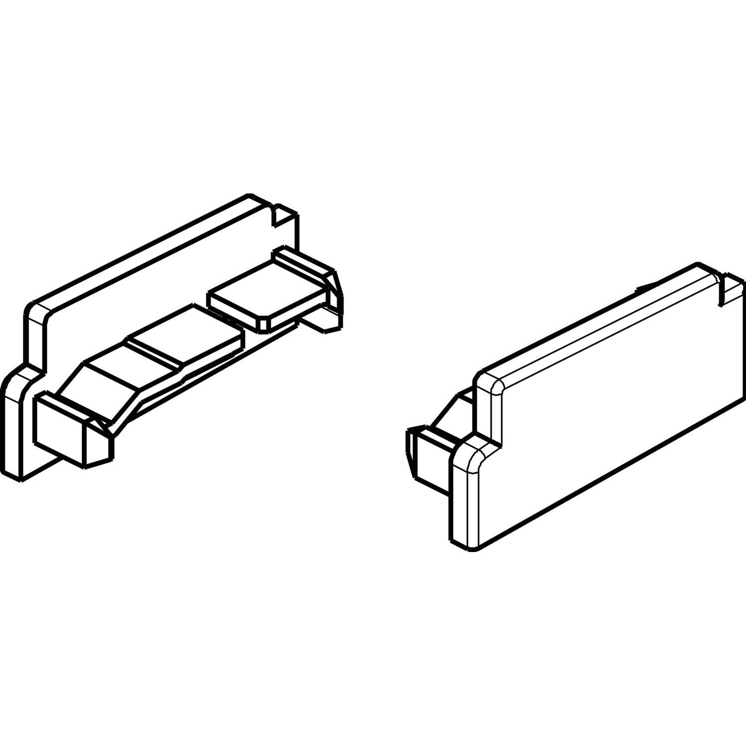 GU, Türbeschlag + Scharnier, Thermostep/Timberstep Endkappe zu Aufsatzschiene P1634, rechts