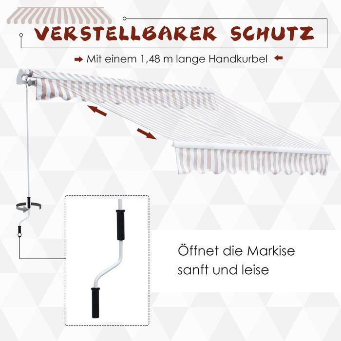 Image du produit Swisshandel24 Store avec manivelle, store banne, protection solaire, montage mural, balcon, montagnes en (2.45 m)