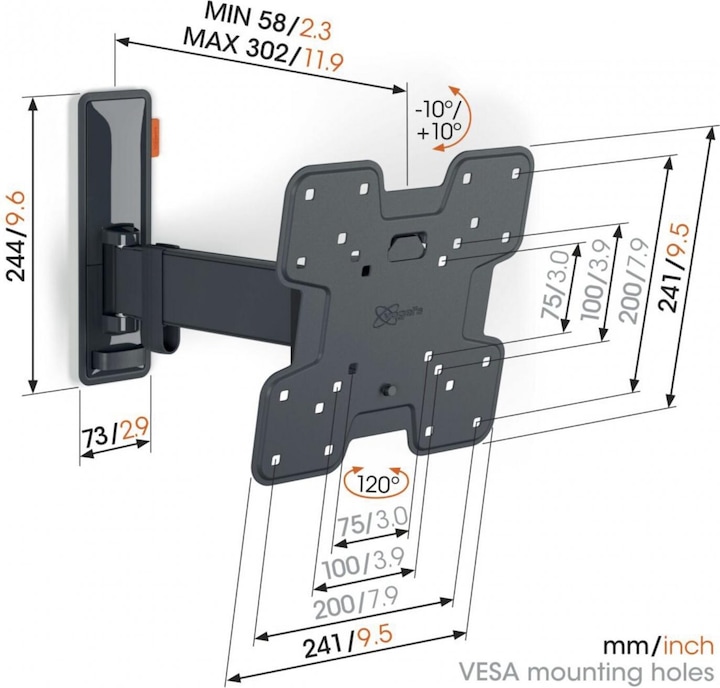 Produktbild Vogels MUURBEUGEL COMFORT TVM3225 (Wand, 43", 15 kg)
