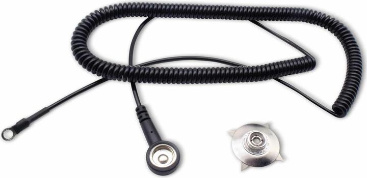 Produktbild Quadrios ESD-Erdungskabel 3.00 m Klemme, Druckknopf 10 mm, Ringkabelschuhanschluss