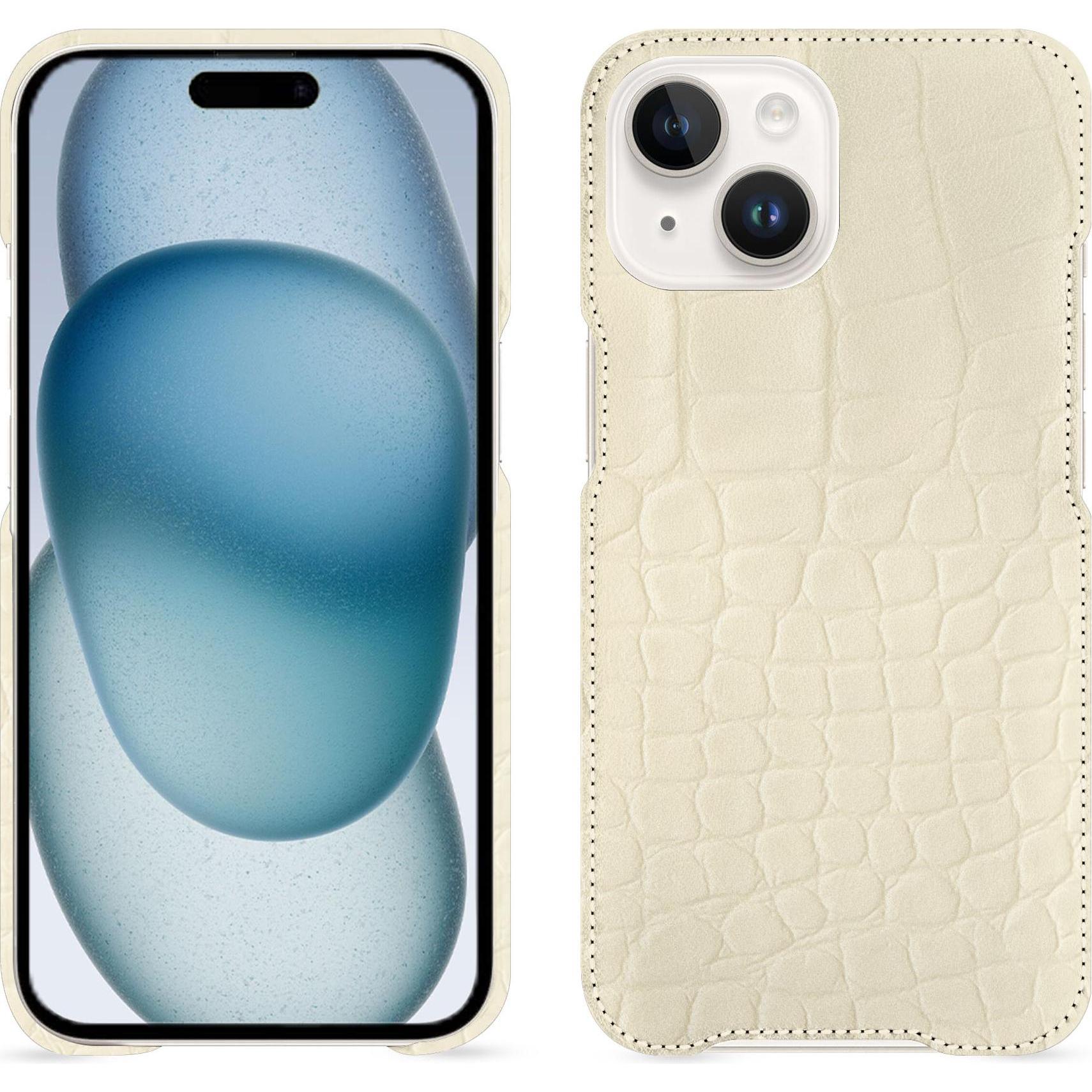 Noreve Lederschutzhülle (Apple iPhone 15), Smartphone Hülle, Beige