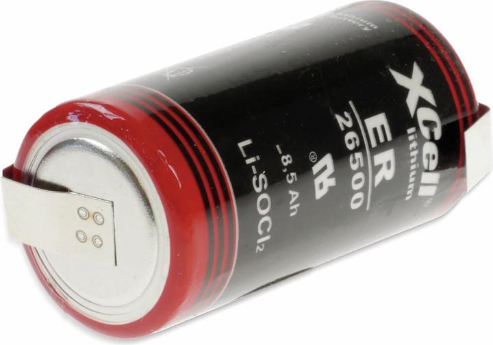 Kraftmax Lithium-Batterie LS26500, C, mit Z-Lötfahne, 3,6 V-, 9000 mAh (1 Stk., 9000 mAh)