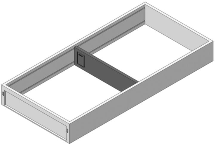 Produktbild Blum Ambia-Line Schubkastenrahmen breit - 422x200x50mm, Stahl oriongrau matt
