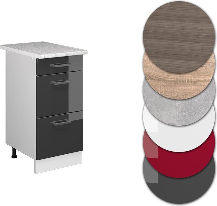 Anthrazit, Anthrazit hochglanz, Marble-Weiss, Weiss