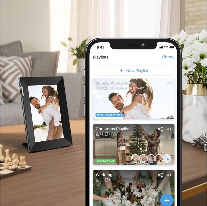 Actual product image Nixplay Touchscreen Smart Photo Frame 10.1-inch Polished Steel (8", 1280 x 800 pixels)