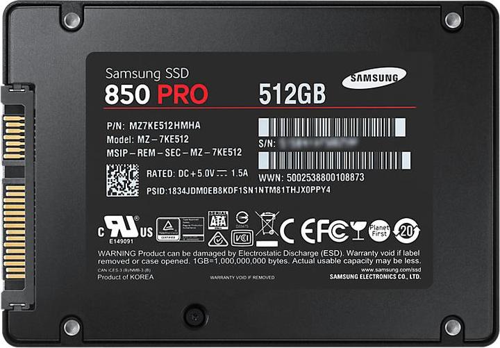 Actual product image Samsung 850 Pro (512 GB, 2.5")