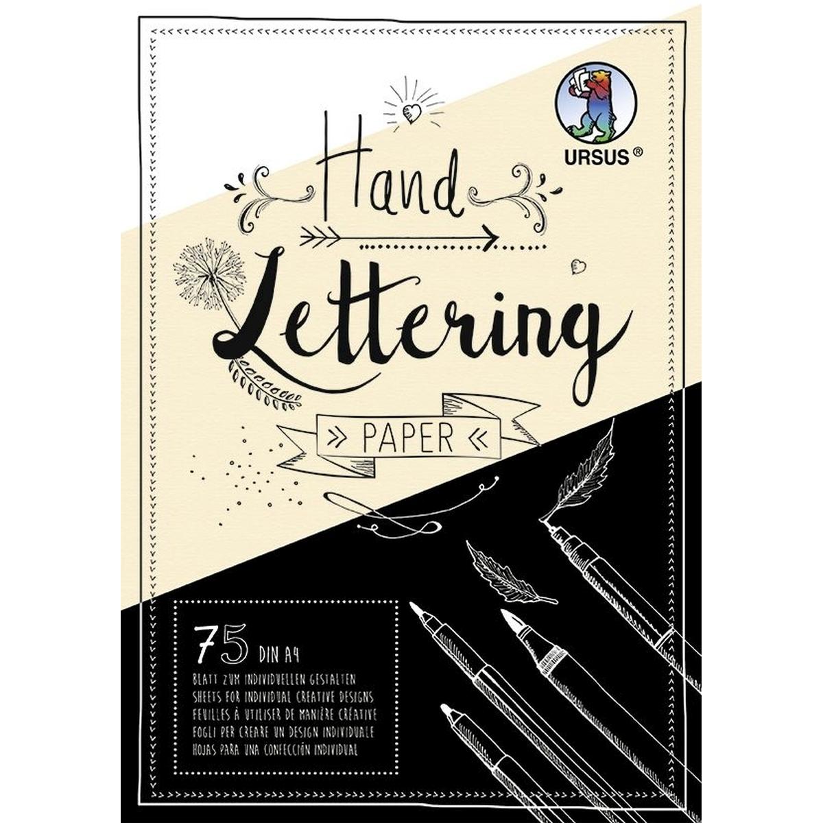 Ursus, Heft + Block, Zeichenblock Handlettering A4, 210 g/m², 75 Blatt (A4)