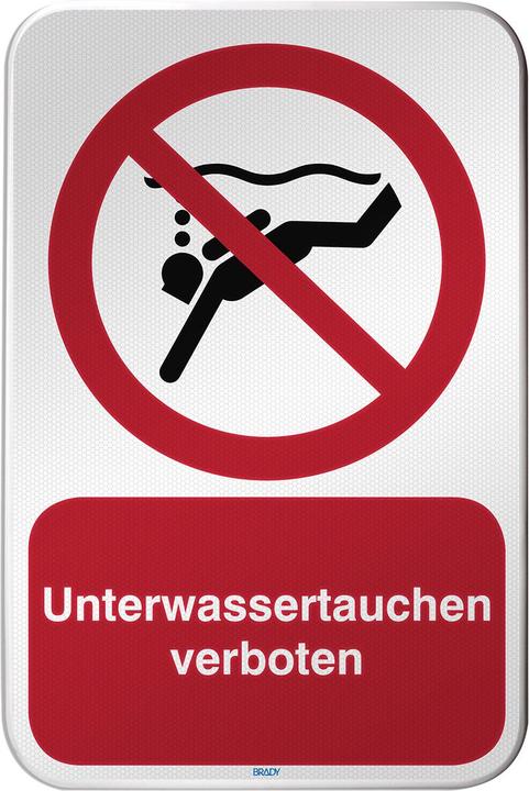 Produktbild Brady P/P051/DE334/RFLBD-400X600-1, ISO Sicherheitsschild - Unterwassertauchen verboten, Aluminium