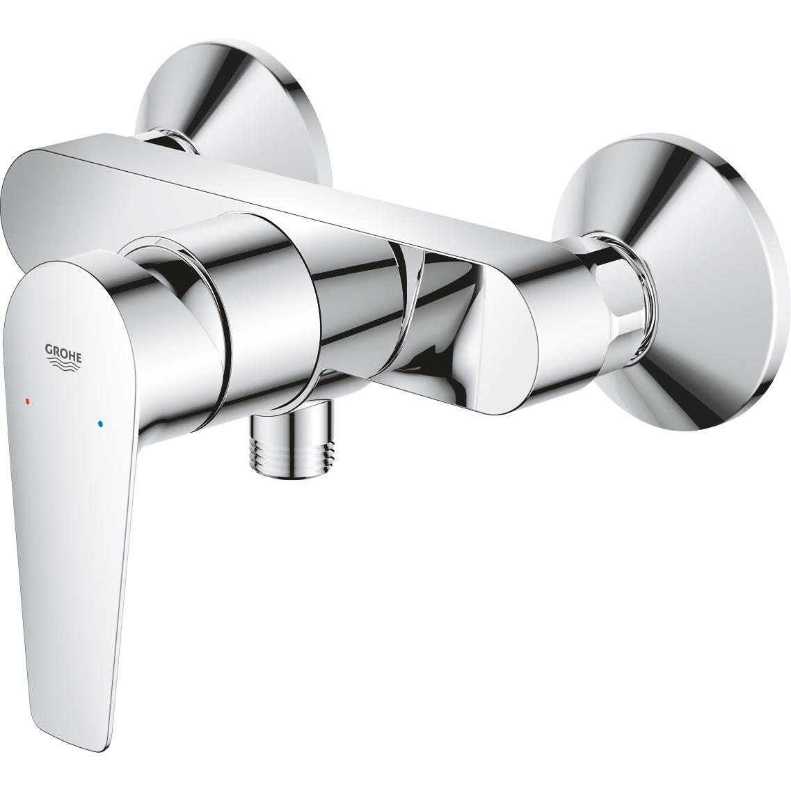 Grohe, Badarmatur, StartEdge Brausearmatur, mit Metallhebel, Temperaturbegrenzer, energiesparend, chrom