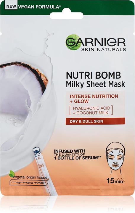 Produktbild Garnier Skin Naturals Milky Tissue Mask - Textile Face Mask With Coconut Milk For Dry Skin (28 g)
