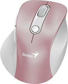 Actual product image Genius Ergo 9000S Pro Pink / Wireless mouse / 2400 DPI / 2.4 GHz USB-A dongle / Bluetooth / 500 mAh (Wireless)