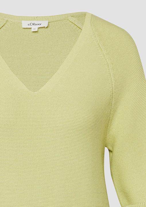 Produktbild s.Oliver Strickpullover aus Baumwollmix mit V-Ausschnitt (48)
