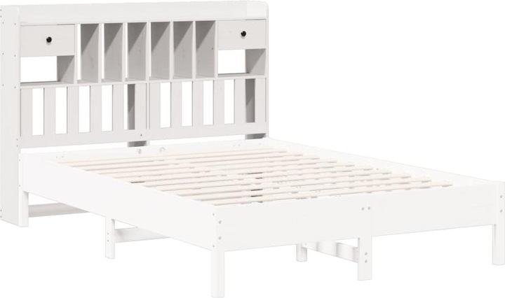 Produktbild VidaXL Kopfteil Bettkopfteil Betthaupt mit Stauraum Weiss 150cm Massivholz Kiefer