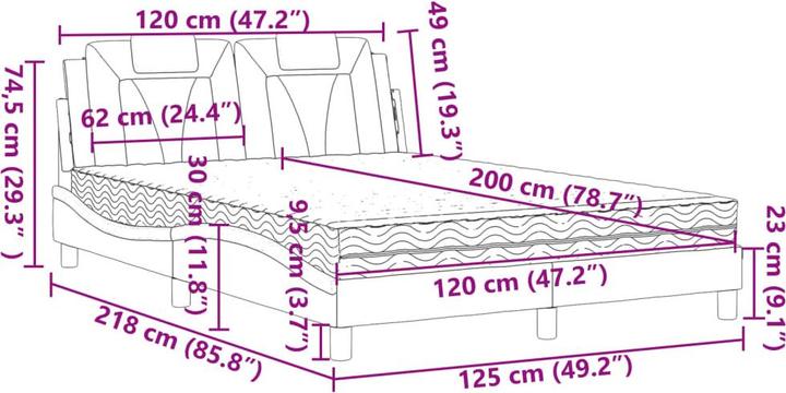Image du produit vidaXL Bett (120 x 200 cm)