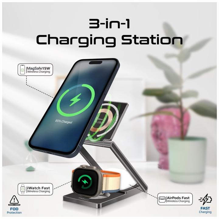 Image du produit ProMate LucidFold-Trio Chargeur MagSafe Qi (23 W)