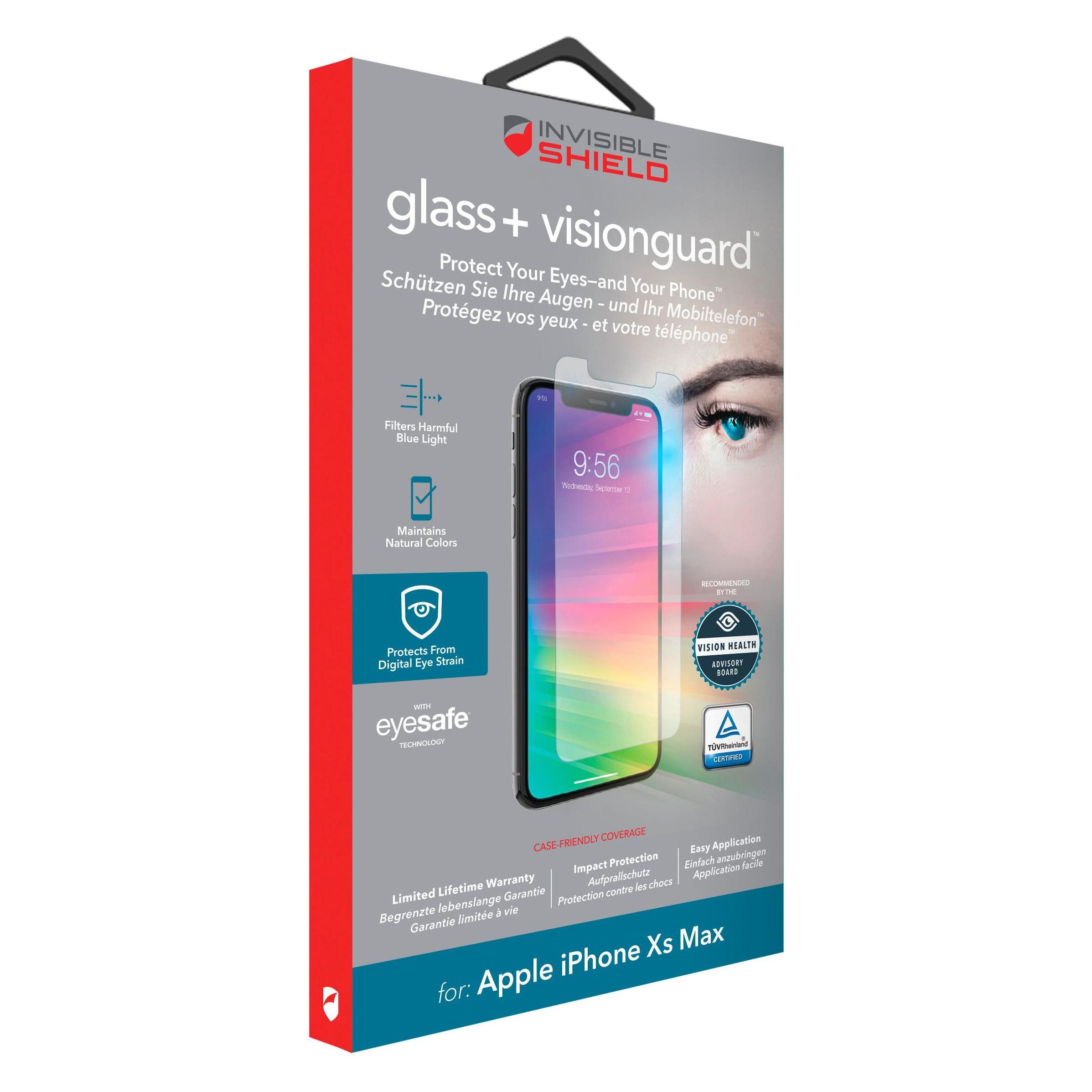 InvisibleShield Visionguard (1 pcs, Apple iPhone XS Max), Téléphone portable : film de protection, Transparent