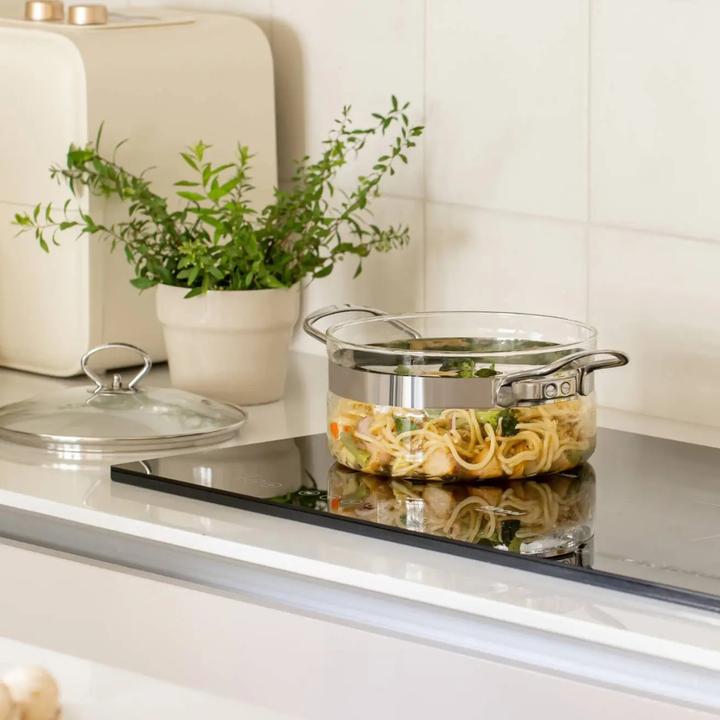 Actual product image Cooking pot (20 cm, Pot, Borosilicate glass, Stainless steel)