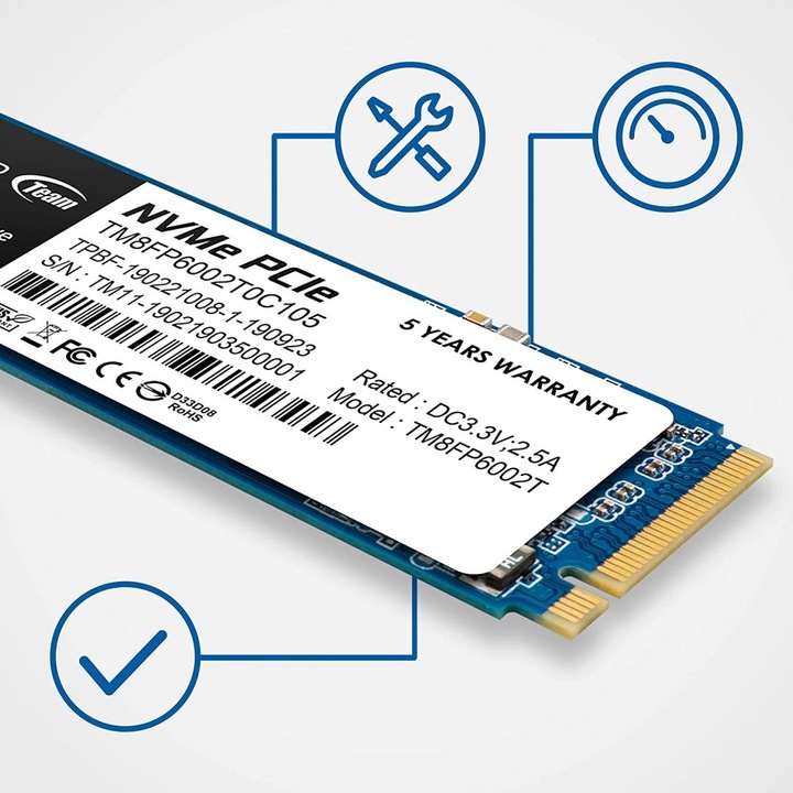 Actual product image Team Group MP33 (256 GB, M.2 2280)