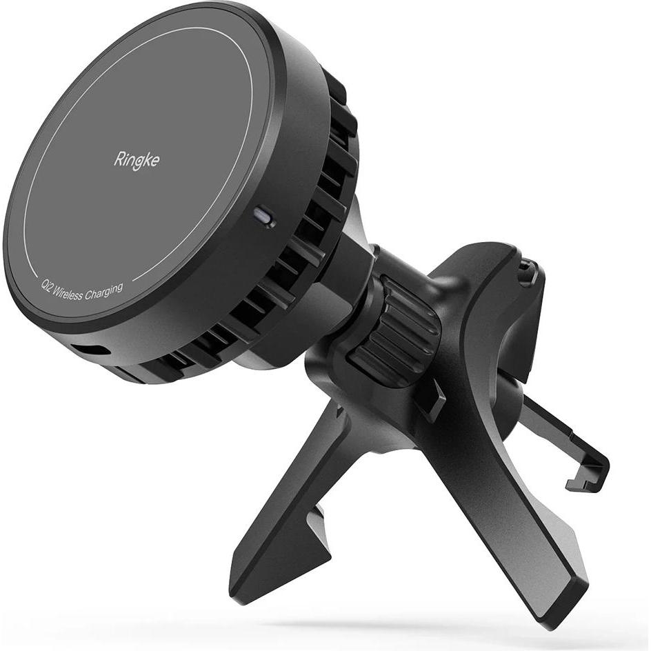 Ringke - Car Holder with Wireless Charging Peltier - Magnetic, Qi2, for Air Vent, 25W - Black, Adattatore per auto, Nero