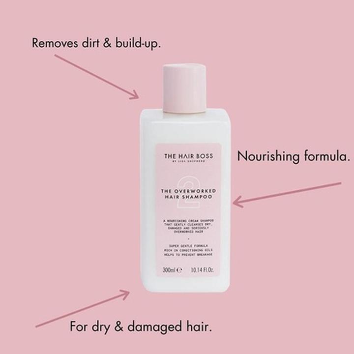 Produktbild The Hair Boss By Lisa Shepherd The Overworked Hair Shampoo głęboko odżywczy szampon do włosów suchyc (300 ml, Flüssiges Shampoo)