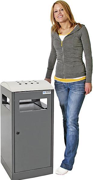 Actual product image Waste collector with ashtray, capacity 40 l, charcoal. (40 l)