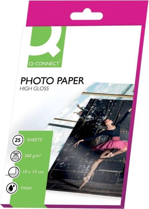Q-Connect Inkjet photo paper, high-gloss (260 g/m², 10 x 15 cm, 25 pcs.)
