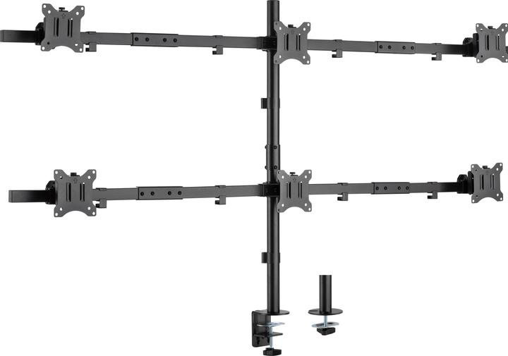 Produktbild InLine Tischhalterung, für 6x LCD-/LED-Display bis 81cm (32"), max. 7kg, schwarz (Tisch, 32", 7 kg)