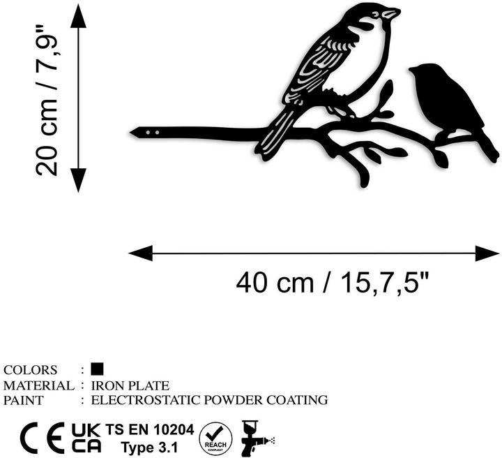 Actual product image Wallxpert Garden plug bird on branch