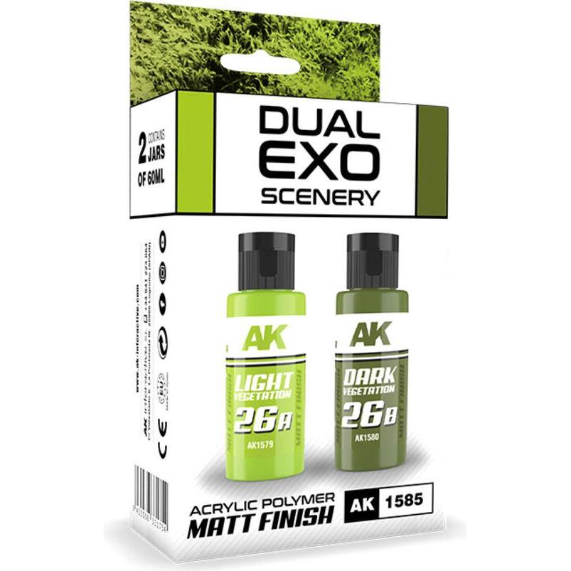 AK Interactive, Künstlerfarbe + Bastelfarbe, Light Vegetation & Dark Vegetation Dual Exo Set 26