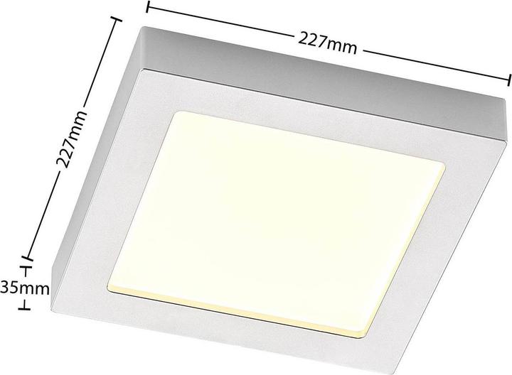 Image du produit Prios Alette LED plafonnier, argent 22,7 cm 18W (2092 lm)