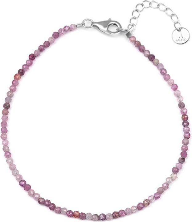 Immagine prodotto Agato Mineral Bracelet With Pink Ruby Beads Pol-B12/21l