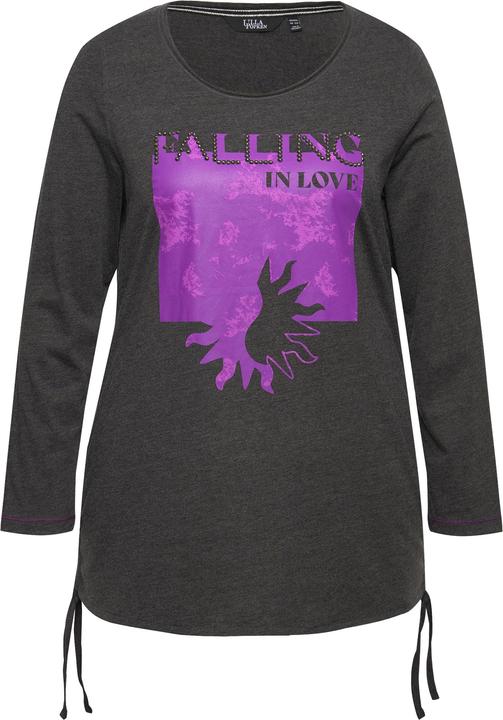 Actual product image Ulla Popken Tie Hem Long Sleeve Graphic Tee (50, 52)