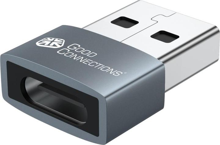 Produktbild Good Connections Adapter USB 2.0 Stecker A an USB-C Buchse Aluminiumgehäuse grau 10er-Set Good (USB 2.0, 60 W)