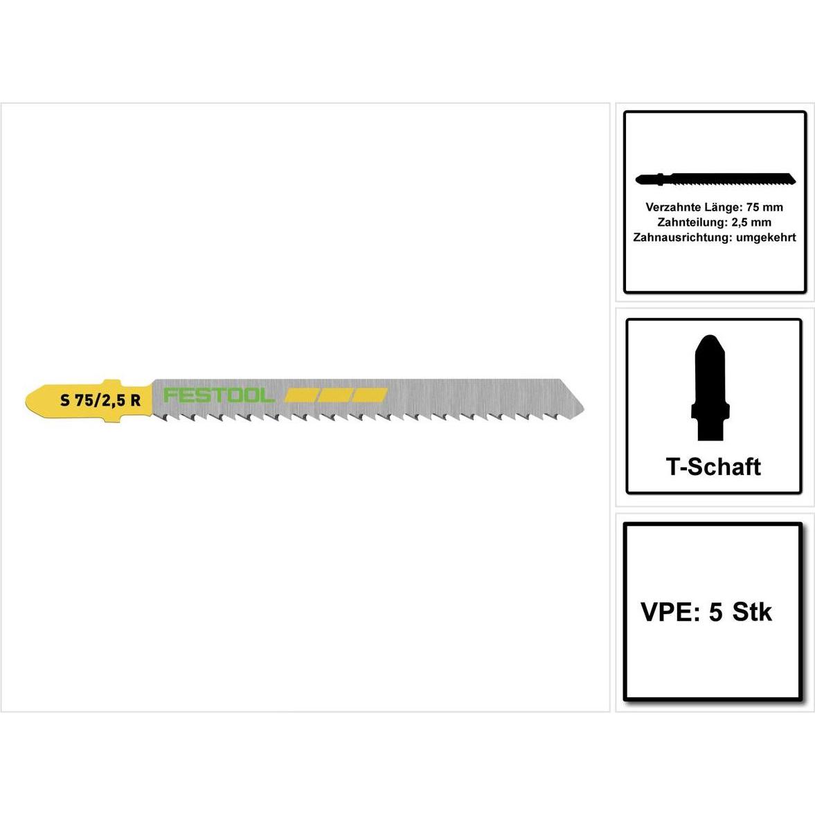 Thumbnail - Festool, Sägeblatt, Stichsägeblatt S 75/2,5 R/5
