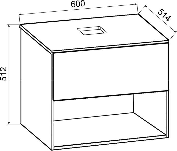 Actual product image VCM 2-piece bathroom block washbasin drawer "Lendas II" bathroom furniture