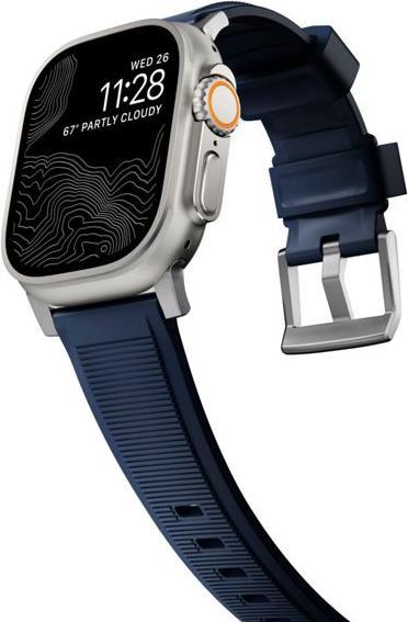 Produktbild Nomad Rugged Strap Atlantic Blue Connector Silver 42/44/45/49mm (42 mm, 44 mm, 45 mm, 49 mm, Fluorkautschuk (FKM))