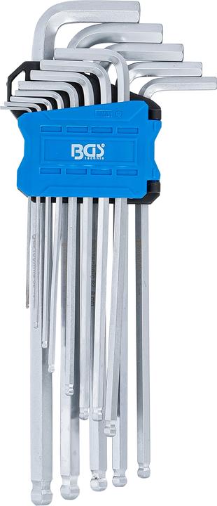Produktbild BGS Winkelschlüssel-Satz, extra lang Innensechskant mit Kugelkopf 1,5 - 10 mm 13-tlg.