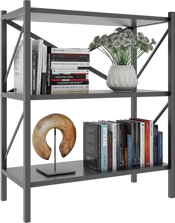 Actual product image VCM Wood Metal Storage Stand Shelf Bookcase Decorative Books Stand Shelf Insasi 2 (66 x 34 x 85 cm)
