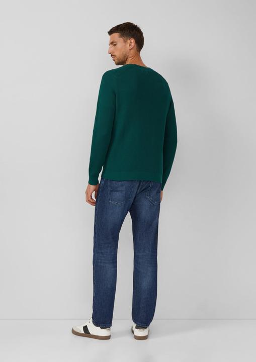 Produktbild s.Oliver Strickpullover Strickpullover mit Brusttasche und Druckknopf (XL)