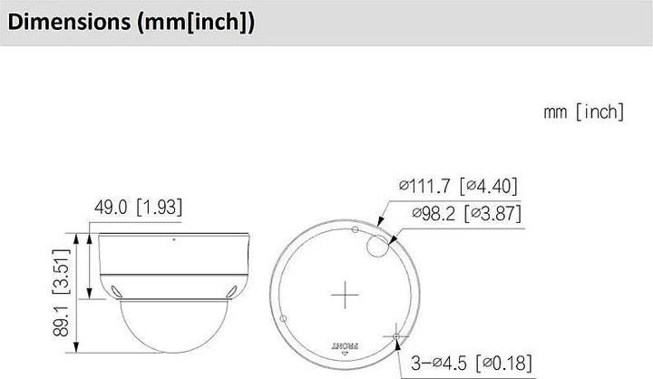 Produktbild Dahua IPC-HDBW3449EP-S-IL-0280B IP-Kamera 4MPx T/N (2688 x 1520 Pixel)