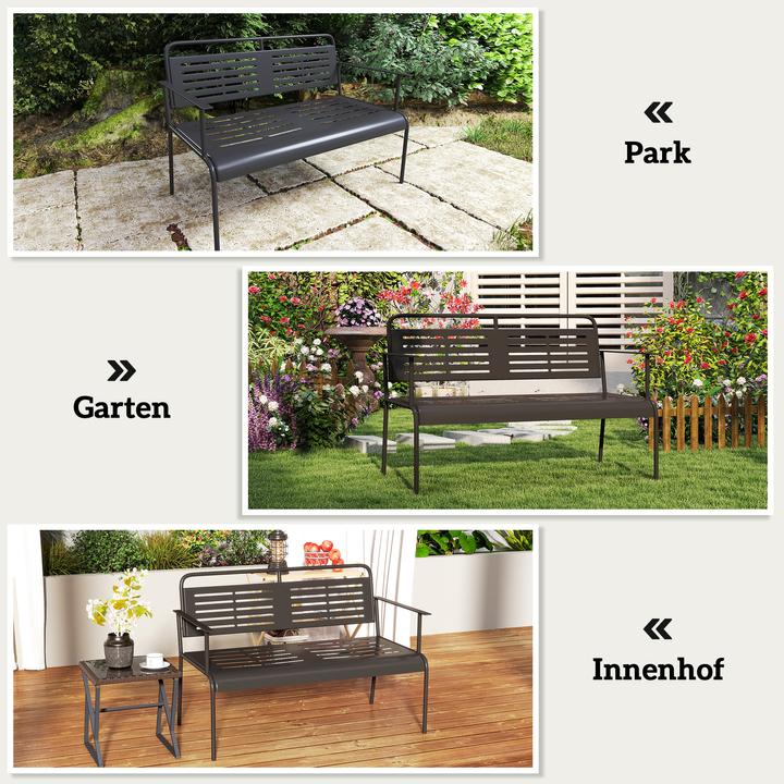 Actual product image Outsunny Gartenbank Stahl Schwarz